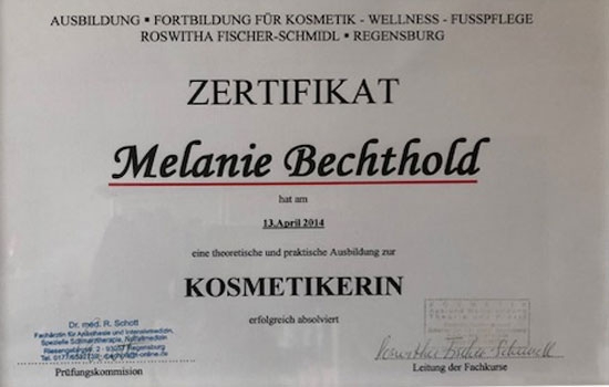 Zertifikat Fusspflegerin